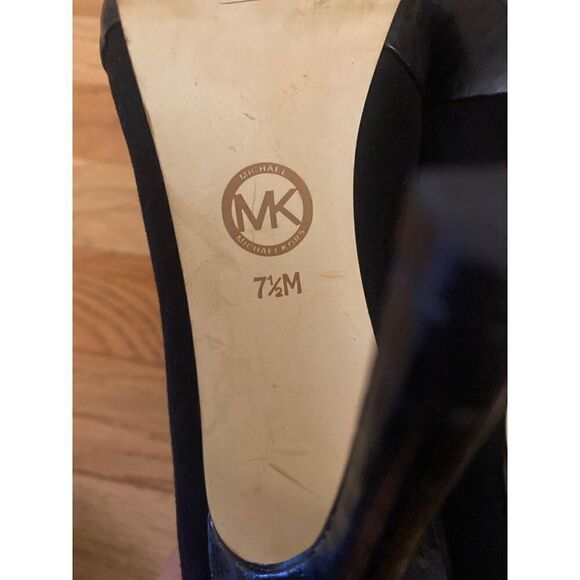 Michael Kors women's Black Peep Toe slip on high 4.5" Stilettos Heels Size 7.5M - Picture 7 of 8
